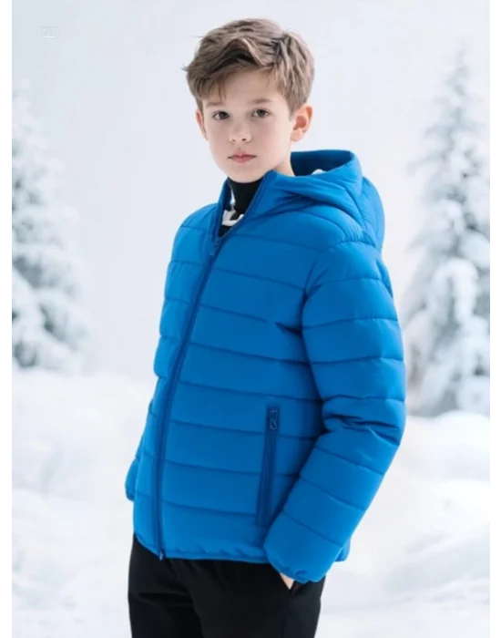 Su Tutmayan Polar Astar Mikrofiber Dolgulu Lüks Mavi Çocuk Mont