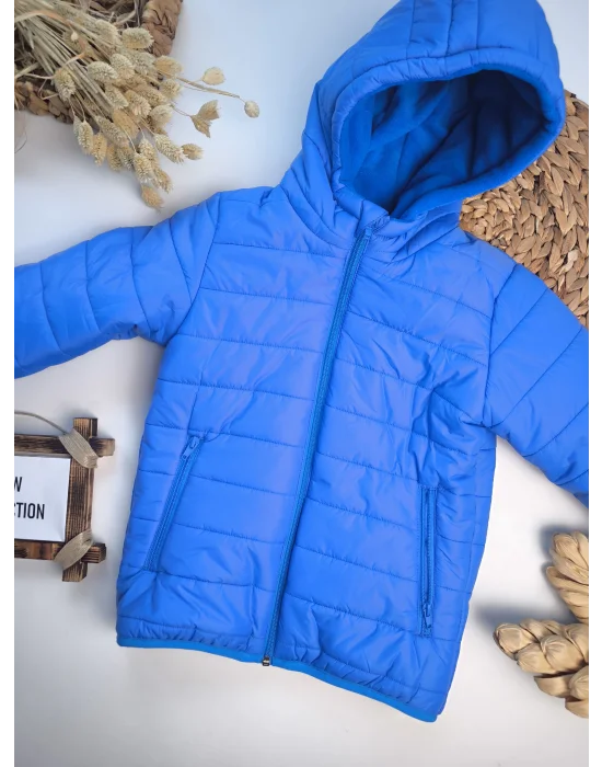 Su Tutmayan Polar Astar Mikrofiber Dolgulu Lüks Mavi Çocuk Mont