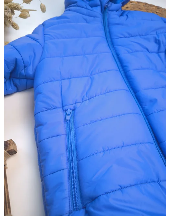 Su Tutmayan Polar Astar Mikrofiber Dolgulu Lüks Mavi Çocuk Mont