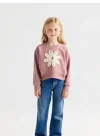Çiçek Desenli Sweatshirt