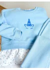 Gömlek Detaylı Sweatshirt ve İspanyol Paça Tayt