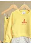 Gömlek Detaylı Sweatshirt ve İspanyol Paça Tayt