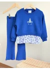 Gömlek Detaylı Sweatshirt ve İspanyol Paça Tayt