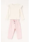 İnce Kadife Pantolonlu Dokuma Kız Takım