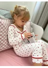 Kırmızı Kalp Detaylı Pijama Takımı