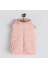 Kapşonlu Pudra Kız Çocuk Yelek