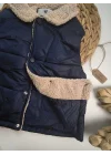 Lüks Kalite Pamuk ve Mikrofiber Dolgulu Özel Dikim Çocuk Yelek (Lacivert)
