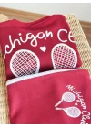 Michigan Club Biye Detaylı %100 Pamuk Sweatshirt ve 3 İplik Eşofman Takımı