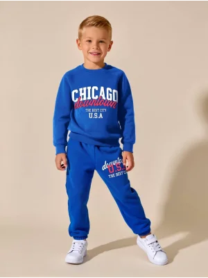 Chicago Yazı Detaylı Erkek Eşofman Takımı