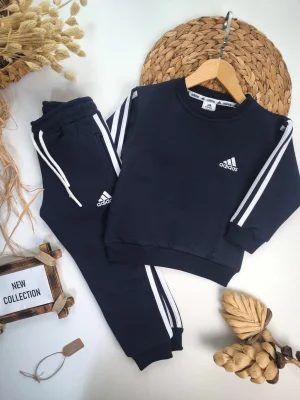 Şardonlu, Nakışlı, Unisex Eşofman Takımı (Lacivert)