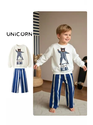 Skate Bear Sweatshirt ve Kot Canvas Dokuma Pantolon