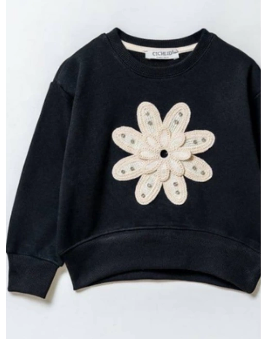 Çiçek Desenli Sweatshirt