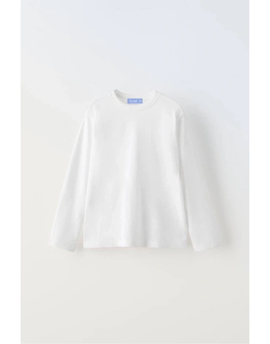 Laciel Paris Uzun Kollu Beyaz Düz T-Shirt Unisex