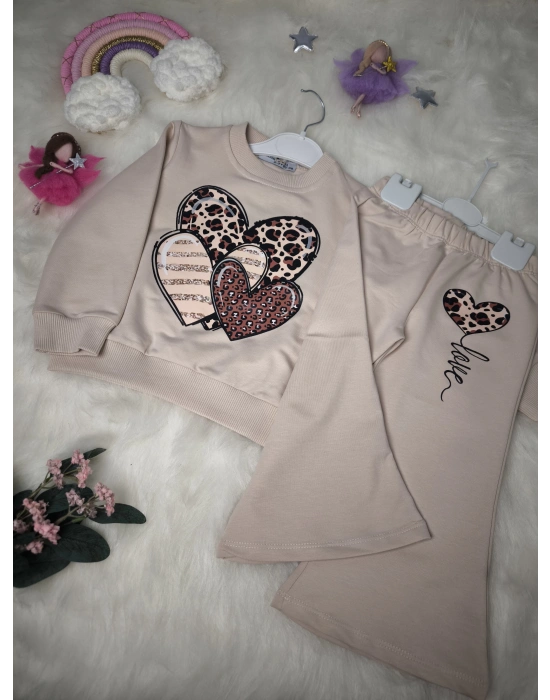 Leopar Desenli Kalpli Eşofman Takımı