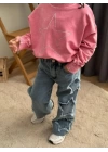 Taş Yıkamalı Kız Yıldız Takım - Sweatshirt-Jean Pantalon