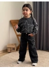 Taş Yıkamalı Kız Yıldız Takım - Sweatshirt-Jean Pantalon
