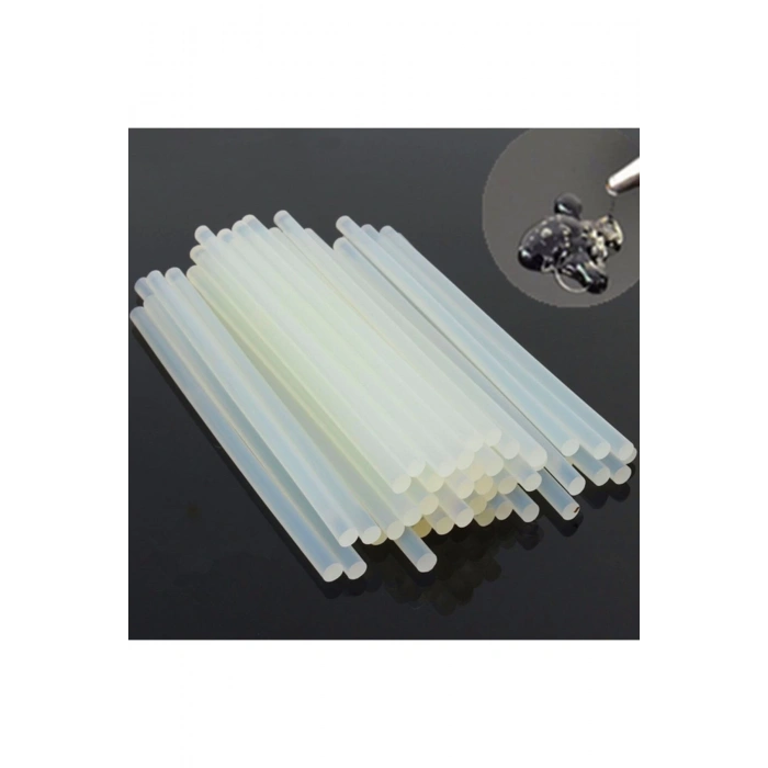1 kg Şeffaf Mum Silikon Ince Çubuk 7 mm X 30 cm 78-80 Adet