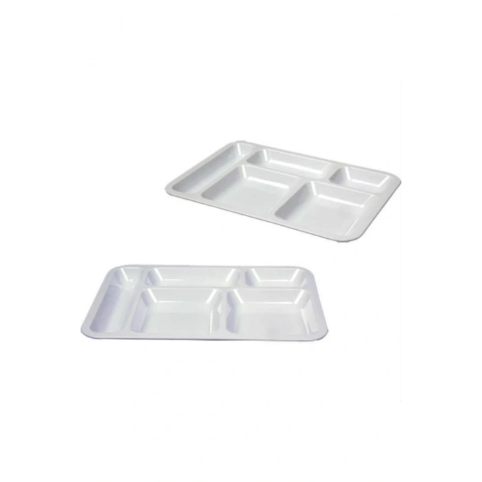 10 Adet 5 Bölmeli Polikarbon Tabldot Self Servis Tabağı