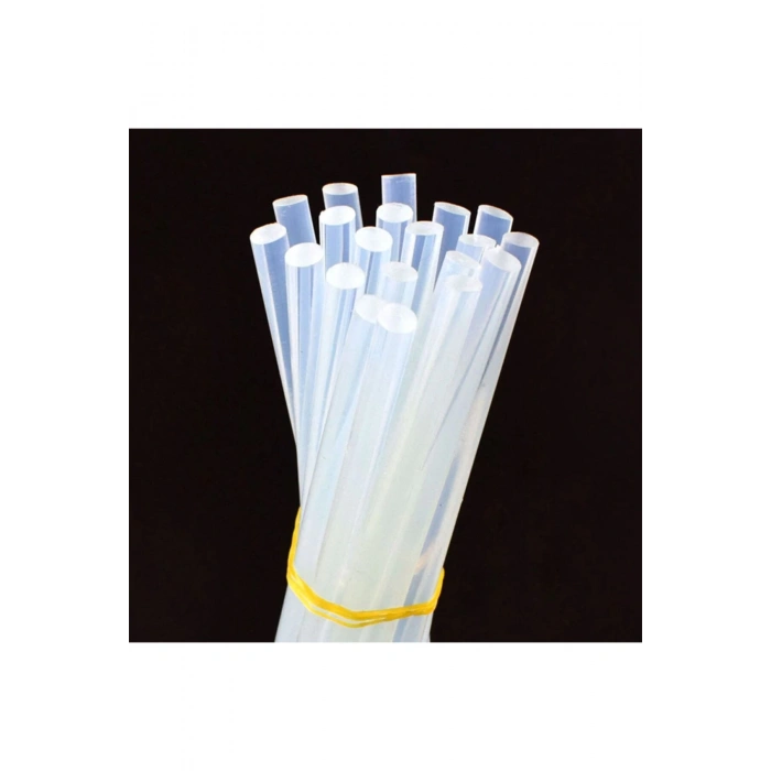 10 Adet Şeffaf Mum Silikon Ince Çubuk 7 mm x 30 cm