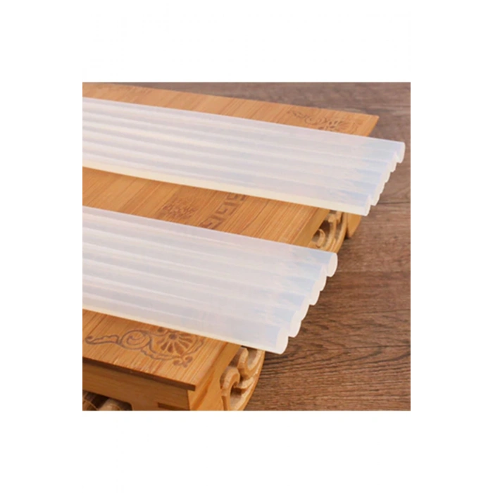 10 Adet Şeffaf Mum Silikon Ince Çubuk 7 mm x 30 cm