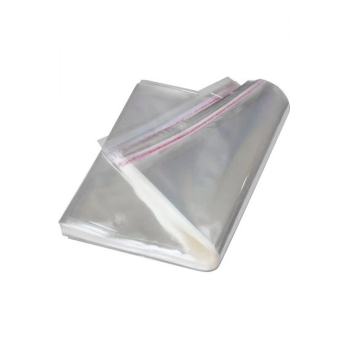 100 Adet (35x45+5) Opp Jelatin Bantlı Yapışkanlı Naylon Poşet