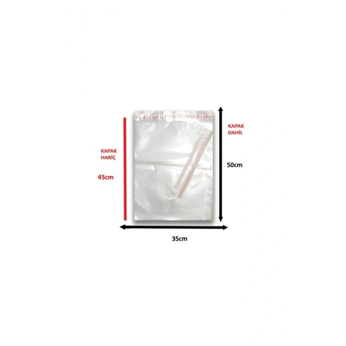 100 Adet (35x50)jelatin Bantlı Yapışkanlı Naylon Poşet