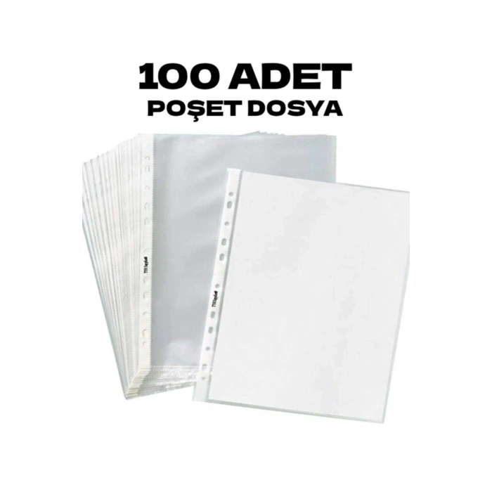 100 Adet A4 Şeffaf Dosya Föy Poşet Dosya