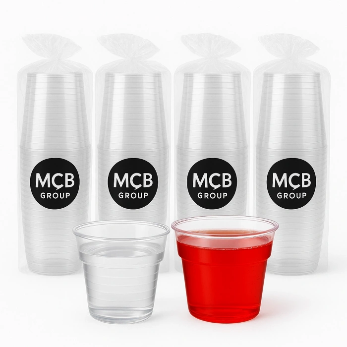 100 ADET Şeffaf Kristal Bardak Ekstra Sert Plastik Mika Bardak 180 Cc