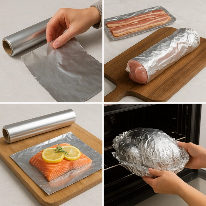 100 METRE x 30 Cm Alüminyum Folyo Gıdaya Uygun Catering ve Ev Kullanımına Uygun Dayanıklı Rulo Folyo