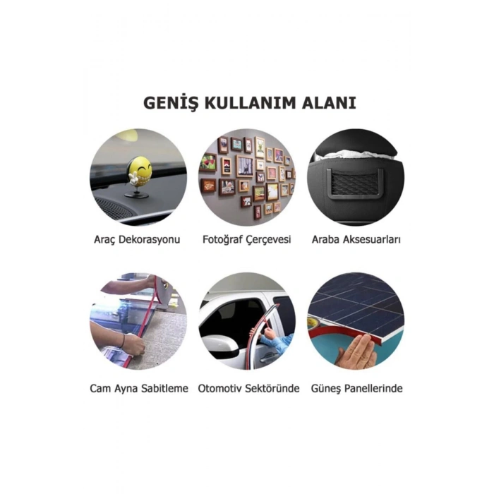 10mm/5m Silikonlu Çift Taraflı Şeffaf Bant Süper Güçlü Montaj Bandı Vhb Bant