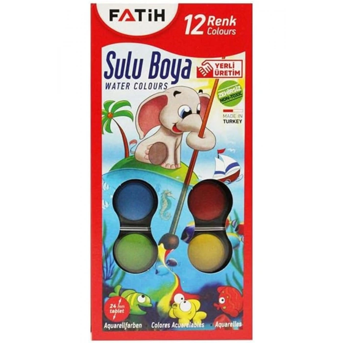 12li Büyük Boy Sulu Boya Seti / 50040