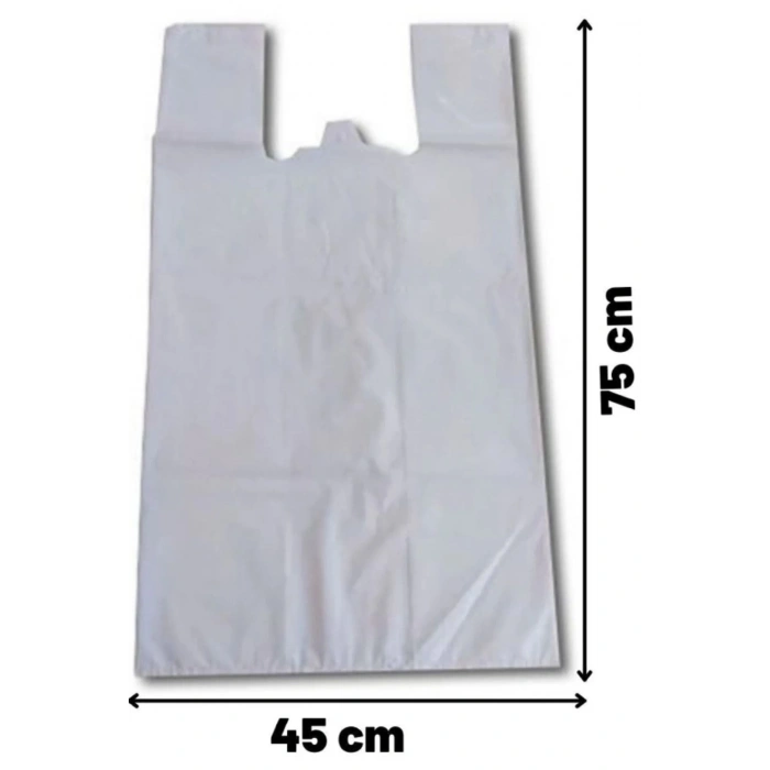 15 Adet 45x75 Ultra Kalın Taşıma Poşeti 40-50 kg Taşır