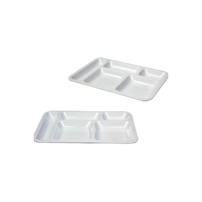 2 Adet 5 Bölmeli Kırılmaz Tabldot Yemek Tabağı