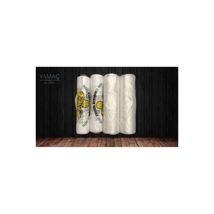 2 ADET Orta Boy Gülenyüz 2 ADET BASKISIZ Manav Poşeti Hışır Atlet Poşet Rulo Mat