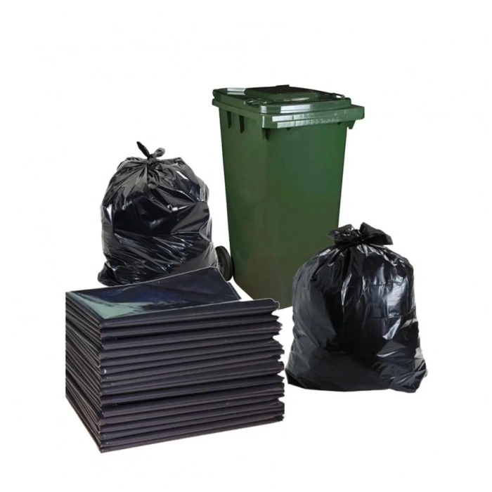 200 Adet Endüstriyel ( 120x150 Cm ) Hantal Boy Siyah Çöp Poşeti 20 Rulo x 10lu 120 Litre Çöp Konteynerine uyumludur