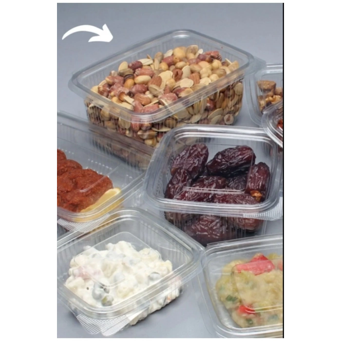 200 ADET Kullan At Tek Kullanımlık Plastik Kapaklı Kase 1000 gr Sızdırmaz Plastik Kap 1 Kg