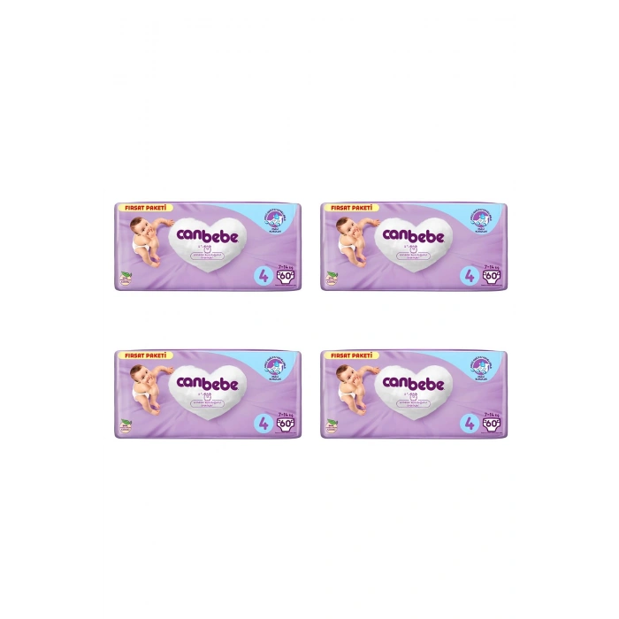 240 Adet Bebek Bezi Paketi 4 Beden 4x60