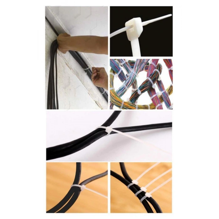 2,5*150 Kablo Bağı Beyaz - Cırt Kelepçe - Klips (100 Adet)