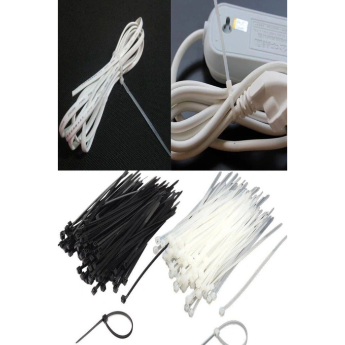 2,5*150 Kablo Bağı Beyaz - Cırt Kelepçe - Klips (100 Adet)