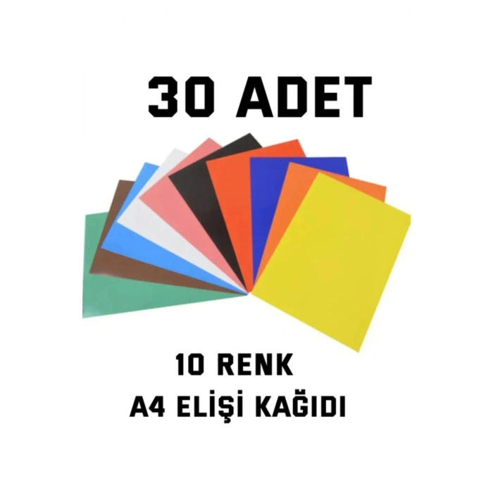 30 Adet A4 Elişi Kağıdı Karışık Renk El Işi Kağıdı