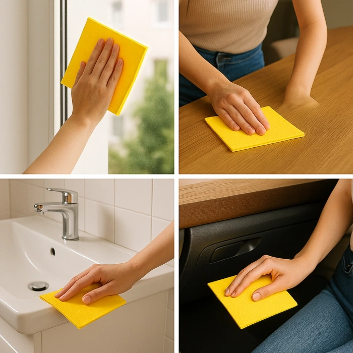 30 ADET Toptan Sarı Temizlik Bezi Sarı Bez Genel Mutfak Banyo Bezi Araç Temizleme Bezi