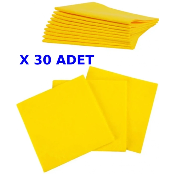30 ADET Toptan Sarı Temizlik Bezi Sarı Bez Genel Mutfak Banyo Bezi Araç Temizleme Bezi