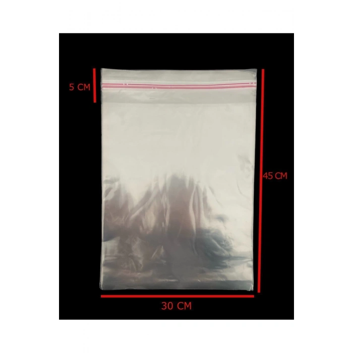 30 Cm X 45 Cm Şeffaf Bantlı Yapışkanlı Jelatin Poşet 25 Adet Opp