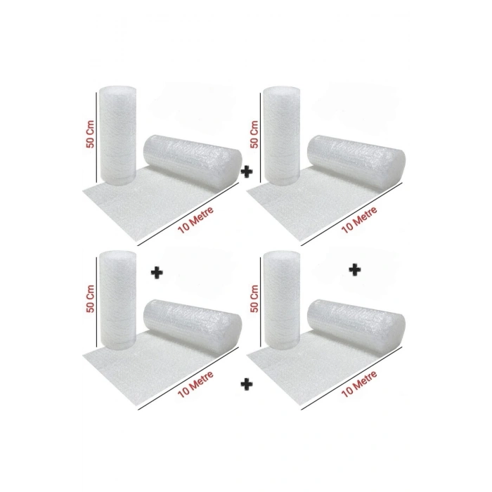 4 Adet Özel Boy Balonlu Naylon 50cm X 10m Ambalaj Naylonu Patpat Pıt Pıt 40 Gr