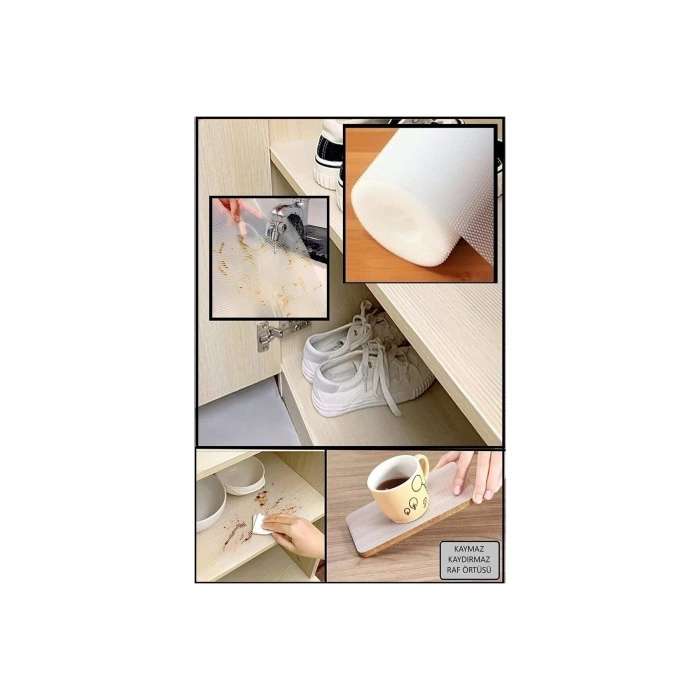 45 Cm X 20 Metre Kaymaz Dolap Içi Çekmece Raf Örtüsü Kaydırmaz Raf Örtüsü