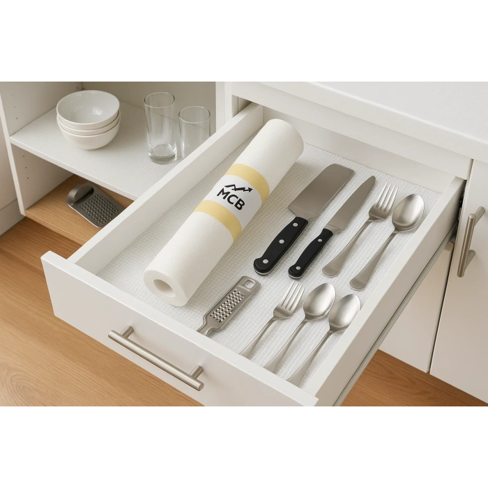 45 Cm X 20 Metre Kaymaz Dolap Içi Çekmece Raf Örtüsü Kaydırmaz Raf Örtüsü