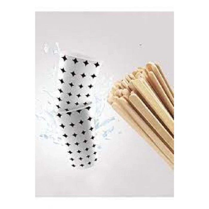 500 Adet 6.5 Oz Karton Bardak Bambu Karıştırıcı