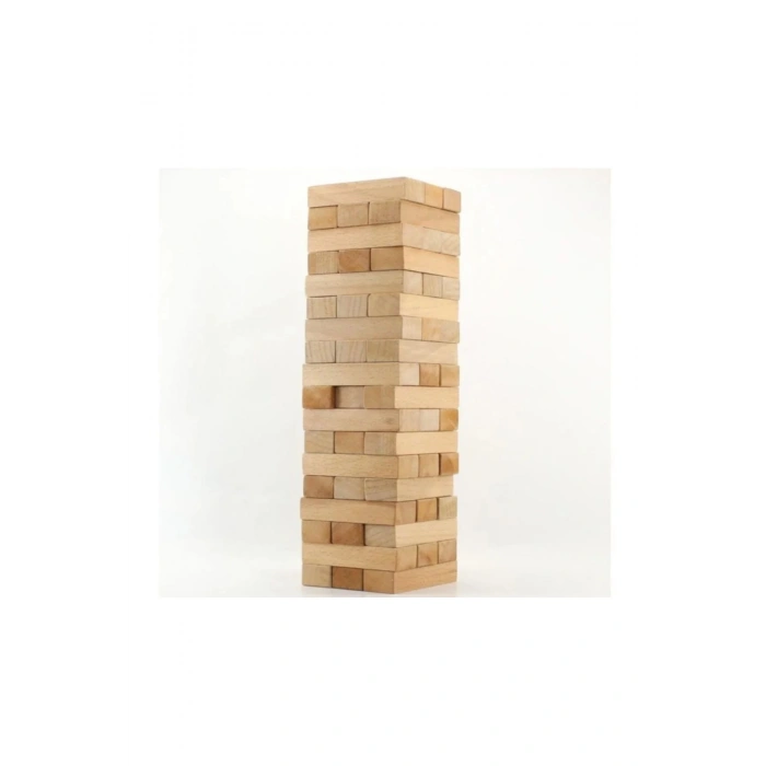 54 Parça Denge Oyunu %100 Doğal Ahşap Kule Oyunu Eğitici Oyuncak