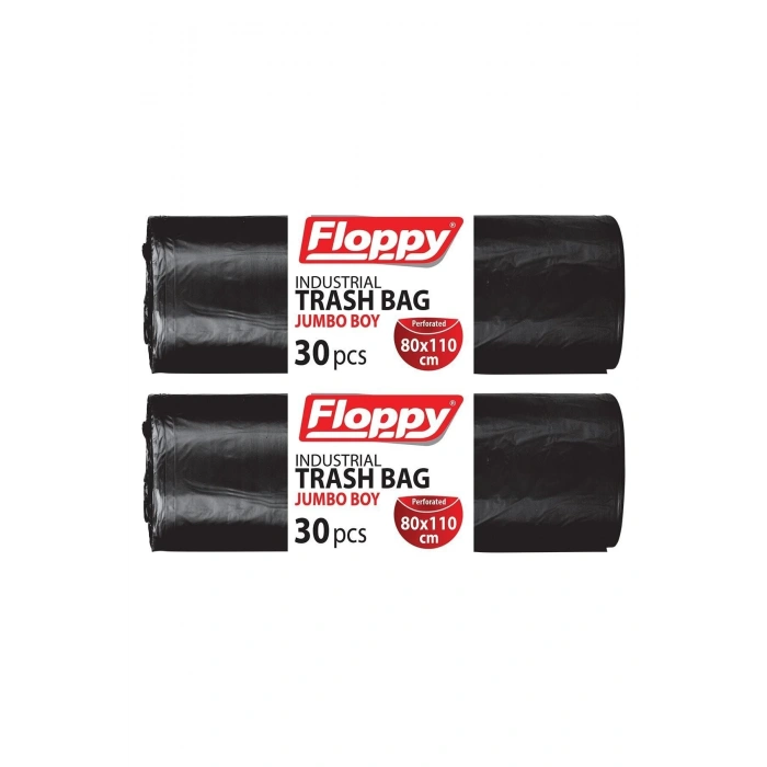 Floppy Endüstriyel Jumbo Çöp Torbası Poşeti 80x110cm 30lu (3 Adet)