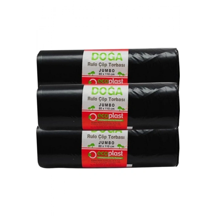 Doğa Jumbo 80cm*110cm Siyah Çöp Poşeti 3 lü